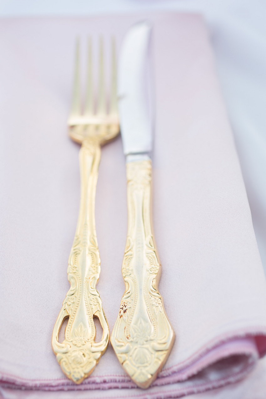 Wedding Trends Gold Flatware at Reception Table Settings Inside Weddings